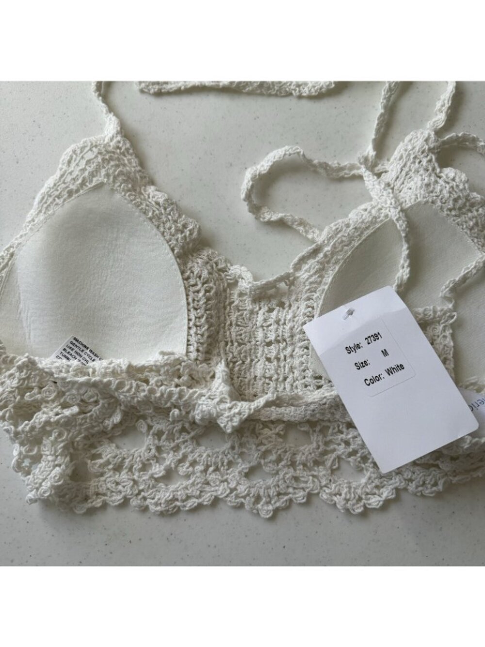 American Flirt Crocher Bra Size Medium White Women Bra. NWT - Picture 9 of 12